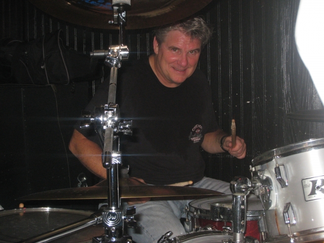 Ron Townsend, drummer, filling in for regular with Indy Nile Band. Photo by Mike Romine